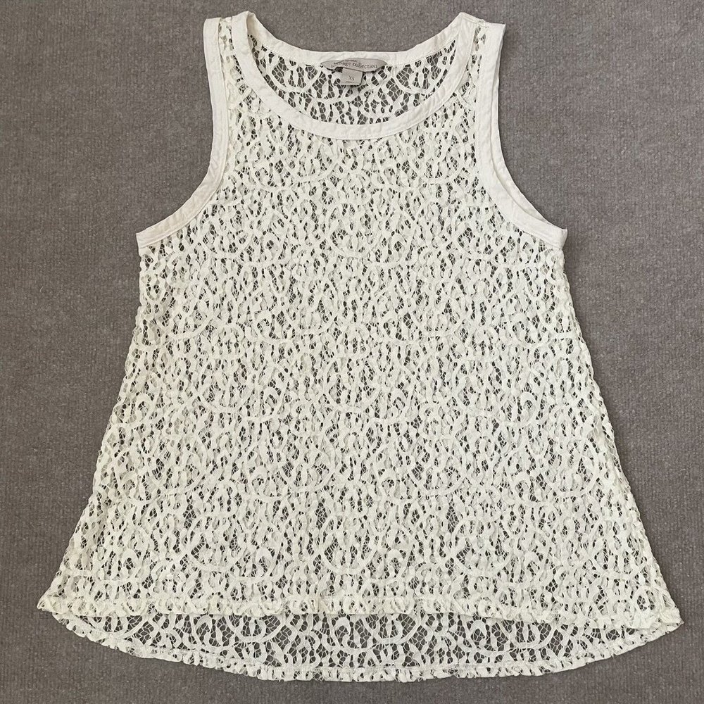 Banana Republic Tank Top Womens XS Cream Lace Heritage Collection Shirt